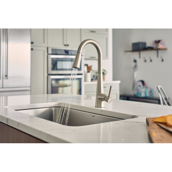 7864SRS,BL Moen Sleek Pull Down Single Handle Kitchen Faucet with Power